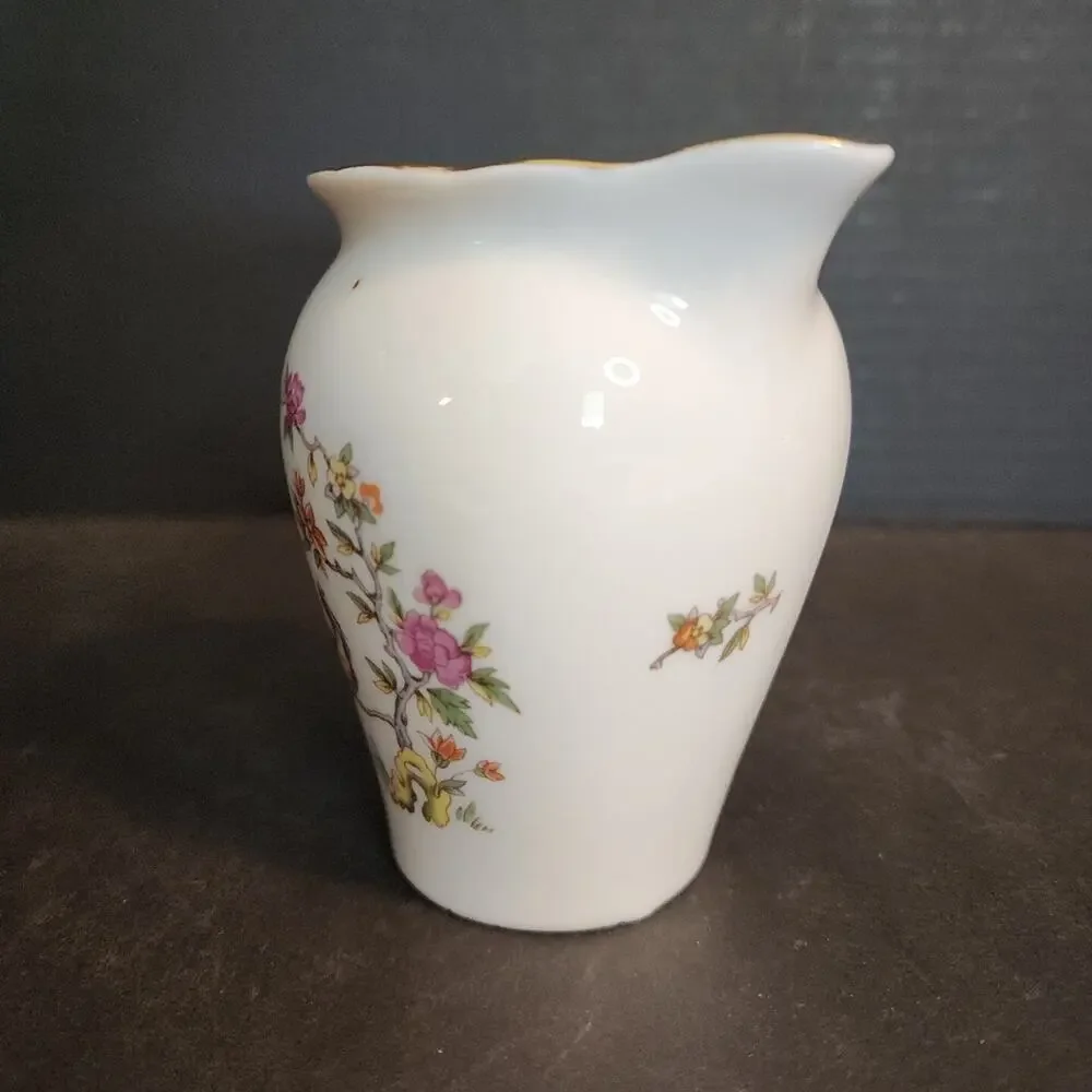 Vtg KAHLA Germany~Bird Of Paradise~ Creamer, Scalloped Edge, Gold Trim 4oz